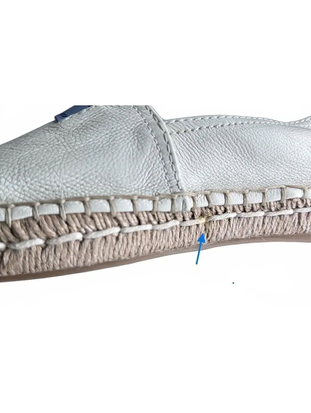 Prada White Grained Leather Espadrilles Slip On Shoes EU 38.5